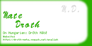 mate droth business card